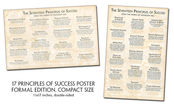 Both Sides of 17 Principles of Success Poster Formal Edition Compact Size