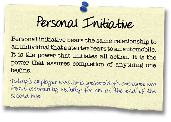 Success Principle 6 Personal Initiative